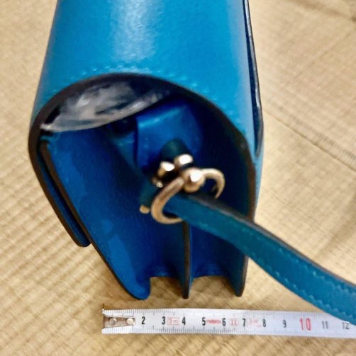 ❤️ 愛🐎人要能「裝」的小可愛/Hermès Roulis希臘藍小🐷包❤️-3