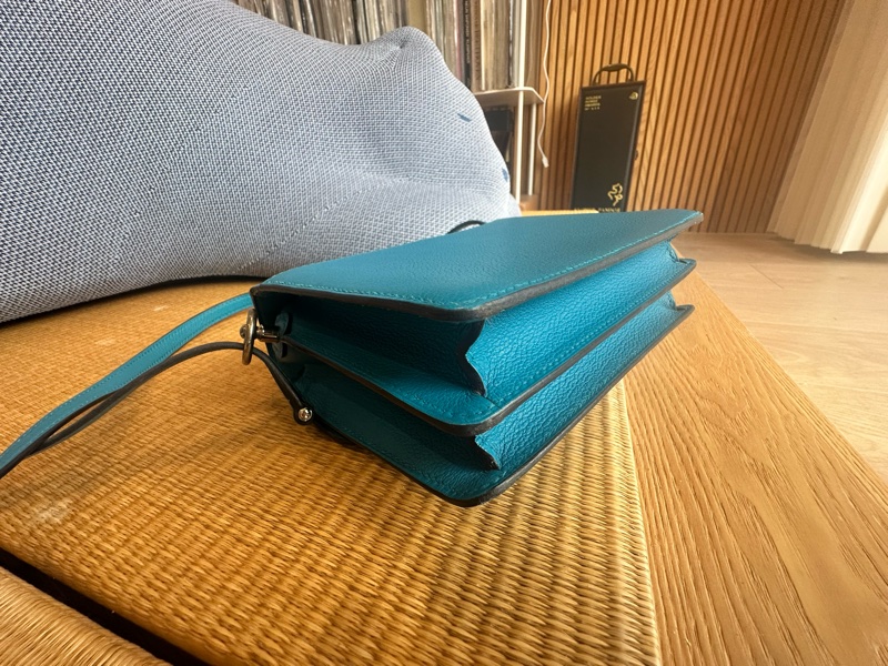 ❤️ 愛🐎人要能「裝」的小可愛/Hermès Roulis希臘藍小🐷包❤️-13