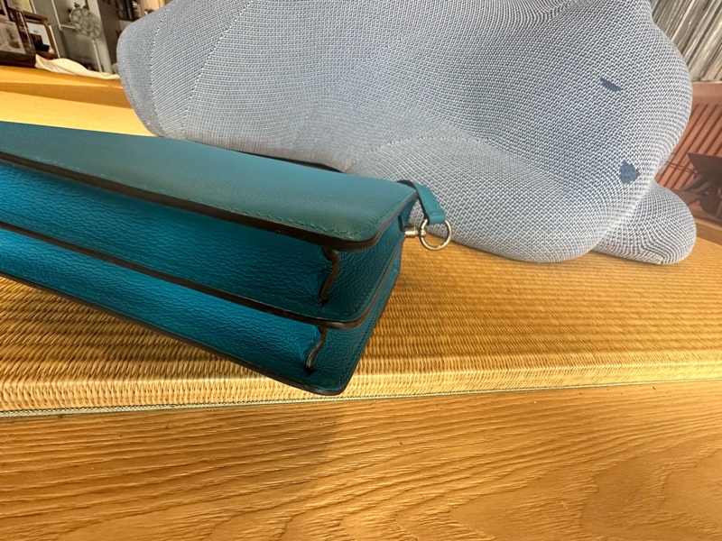 ❤️ 愛🐎人要能「裝」的小可愛/Hermès Roulis希臘藍小🐷包❤️-14