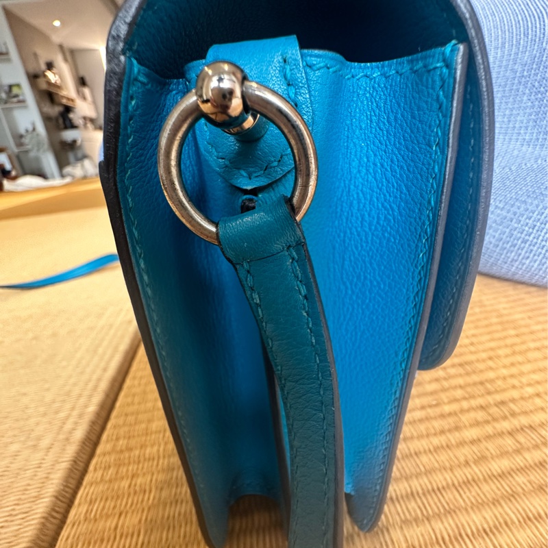 ❤️ 愛🐎人要能「裝」的小可愛/Hermès Roulis希臘藍小🐷包❤️-20