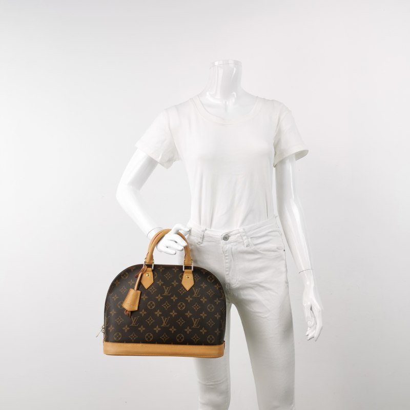 Louis Vuitton(LV)Alma小號植鞣革Monogram印花貝殼包手提包-1