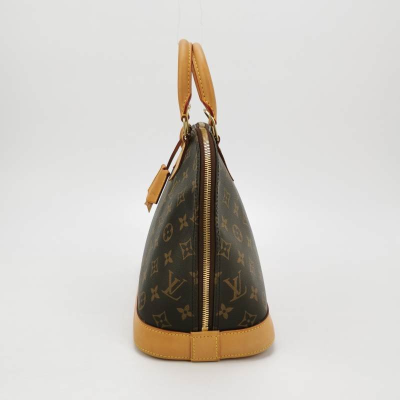 Louis Vuitton(LV)Alma小號植鞣革Monogram印花貝殼包手提包-2
