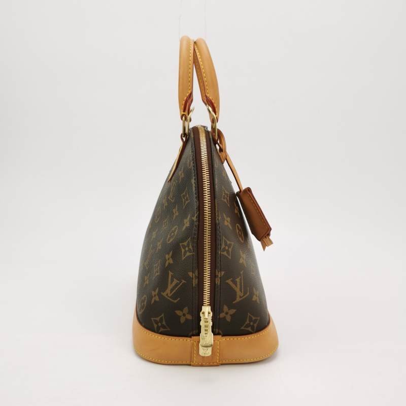 Louis Vuitton(LV)Alma小號植鞣革Monogram印花貝殼包手提包-3