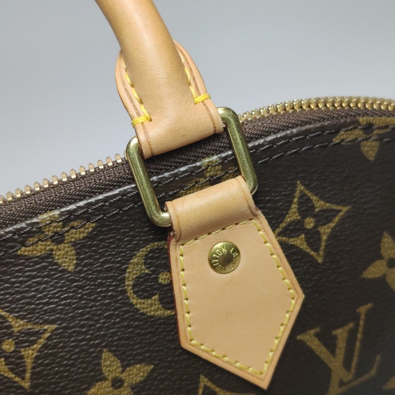 Louis Vuitton(LV)Alma小號植鞣革Monogram印花貝殼包手提包-9