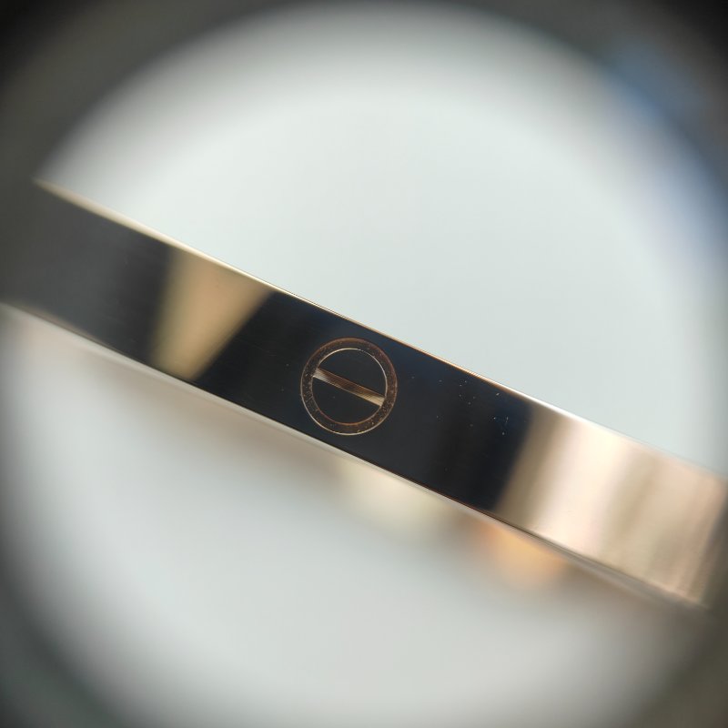 Cartier 卡地亞 love 18K玫瑰金 窄版6鑽石手環 Size 17 Bracelet-5