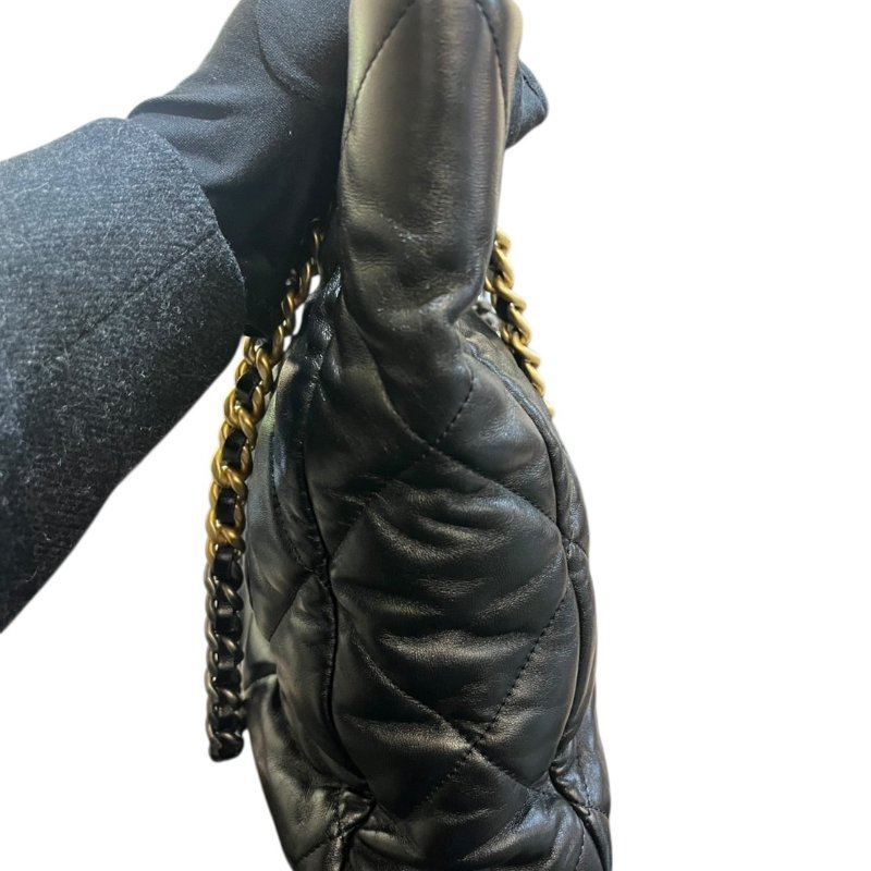 【美收精品】CHANEL黑色羊皮19托特包 4-858-2