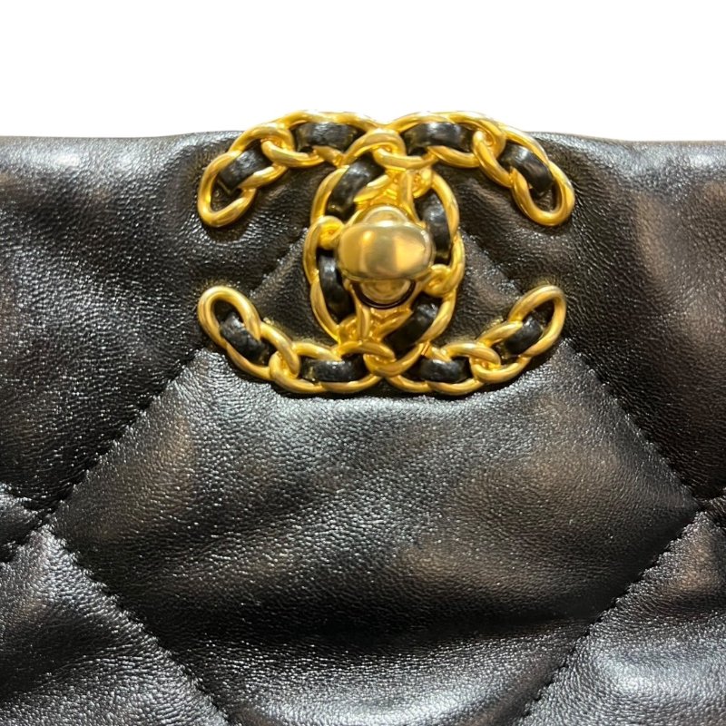 【美收精品】CHANEL黑色羊皮19托特包 4-858-6