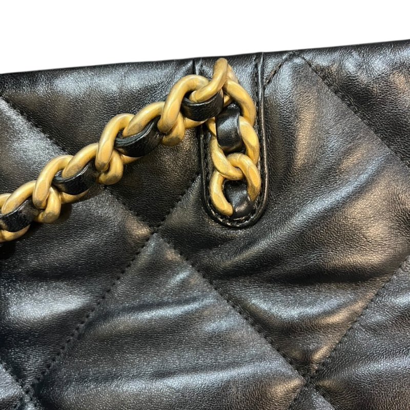 【美收精品】CHANEL黑色羊皮19托特包 4-858-15
