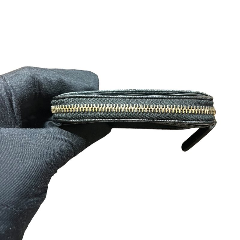 【美收精品】CHANEL黑色荔枝牛皮紋零錢包 4-859-3