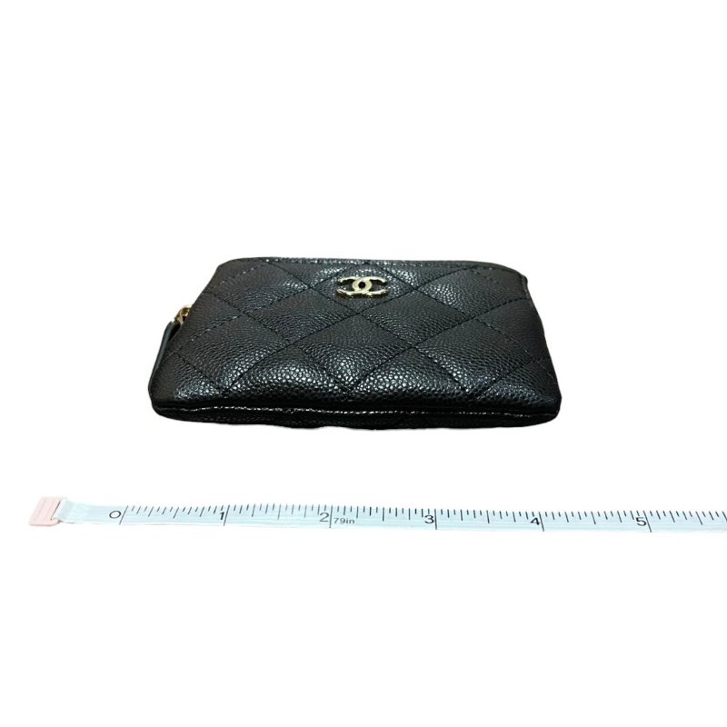 【美收精品】CHANEL黑色荔枝牛皮紋零錢包 4-859-12
