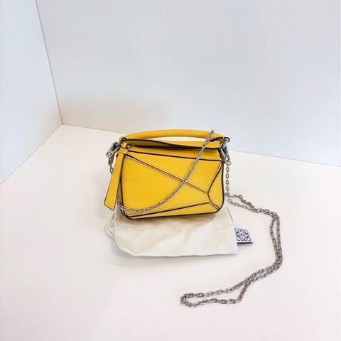【98新🆕】LOEWE nano puzzle檸檬黃🍋🍵 mini幾何包 斜挎包