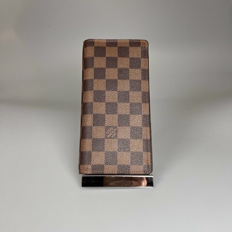 LV  N60017   棋盤格對開長夾