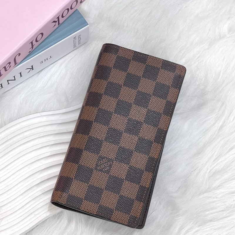 LV  N60017   棋盤格對開長夾-0