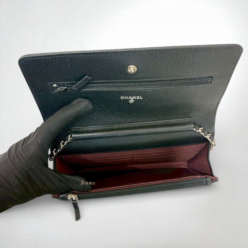 CHANEL包包 黑荔枝皮銀釦WOC-5