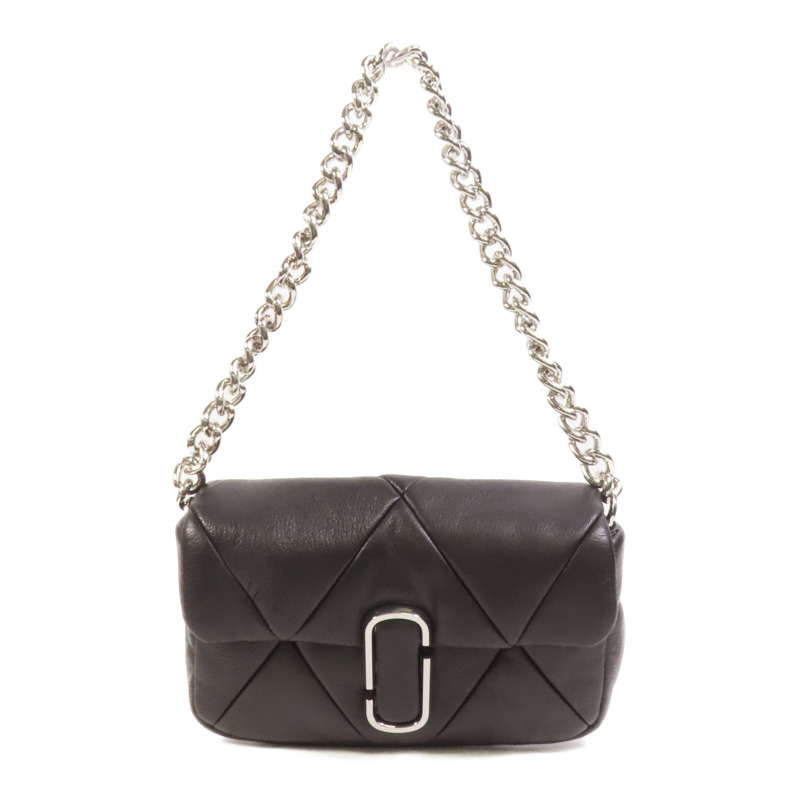 MARC JACOBS 牛皮皮革Chain Shoulder銀扣肩背袋-0