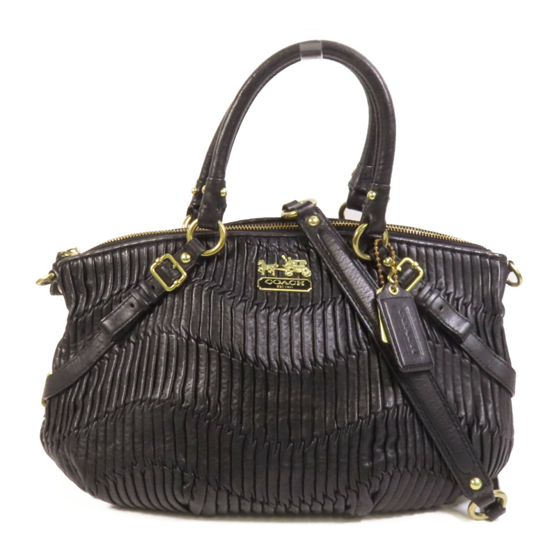 COACH 牛皮皮革2way Chain Shoulder Bag金扣手挽肩背兩用袋-0