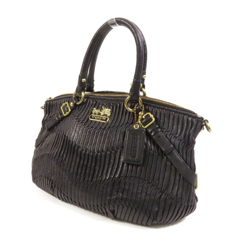 COACH 牛皮皮革2way Chain Shoulder Bag金扣手挽肩背兩用袋-2