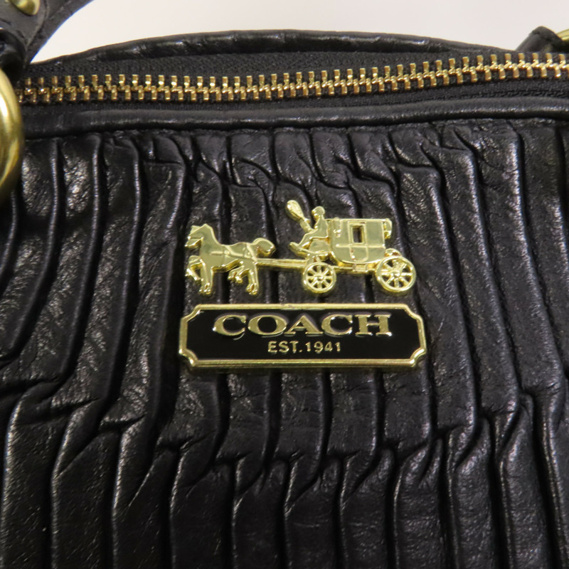 COACH 牛皮皮革2way Chain Shoulder Bag金扣手挽肩背兩用袋-7