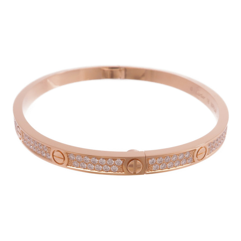 CARTIER 18K玫瑰金Love Bracelet Small Model Full Diamonds鑽石手鐲Cartier#16-1