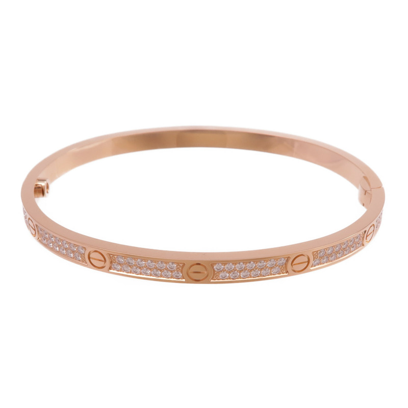 CARTIER 18K玫瑰金Love Bracelet Small Model Full Diamonds鑽石手鐲Cartier#16-2