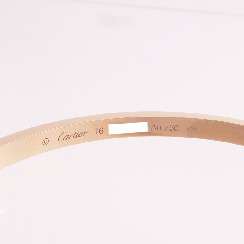CARTIER 18K玫瑰金Love Bracelet Small Model Full Diamonds鑽石手鐲Cartier#16-4