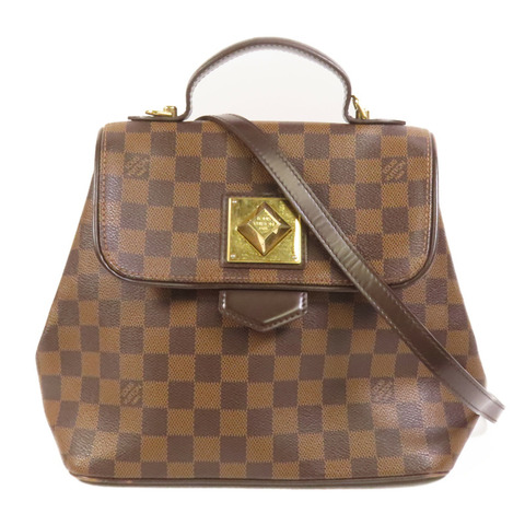 LOUIS VUITTON Damier Bergamo PM金扣手挽肩背兩用袋