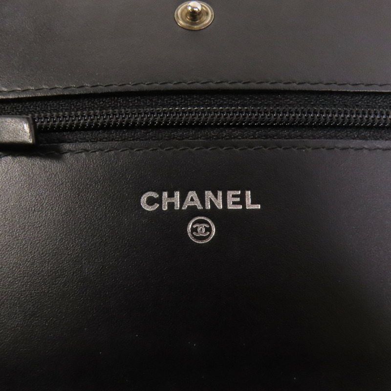CHANEL 牛皮皮革WOC Wallet On Chain鏈帶肩背袋-6