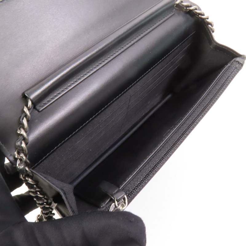 CHANEL 牛皮皮革WOC Wallet On Chain鏈帶肩背袋-7