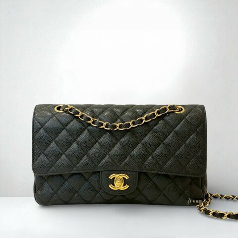 CHANEL包包 黑荔枝皮金扣COCO25 A01112
