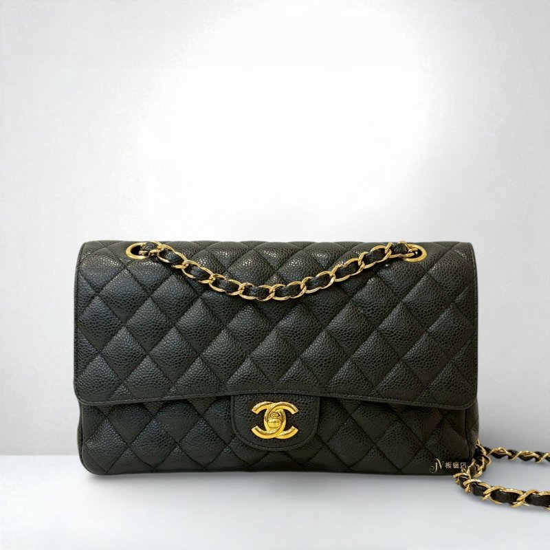 CHANEL包包 黑荔枝皮金扣COCO25 A01112-0
