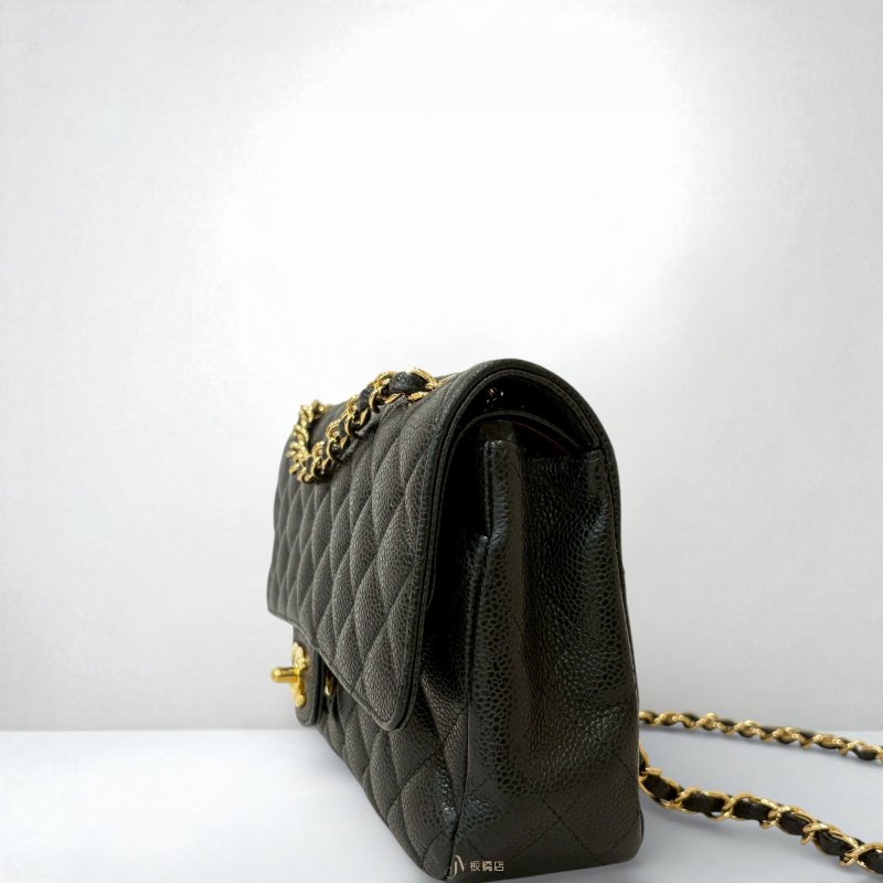 CHANEL包包 黑荔枝皮金扣COCO25 A01112-1