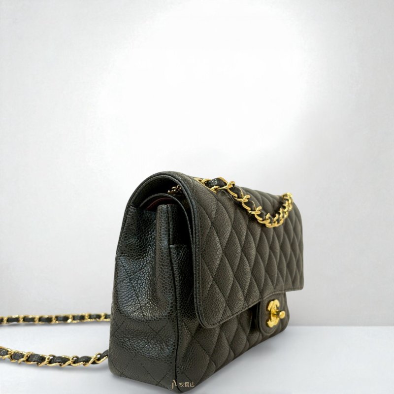 CHANEL包包 黑荔枝皮金扣COCO25 A01112-2