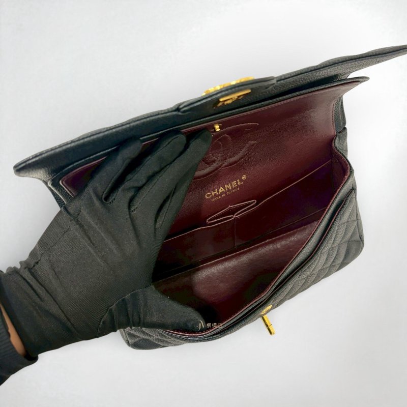 CHANEL包包 黑荔枝皮金扣COCO25 A01112-5