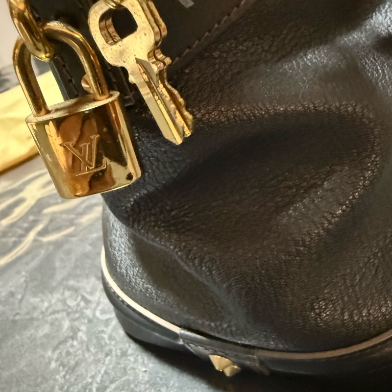 鐵灰色 牛皮 LOCK PM【LOUIS VUITTON LV 路易威登】-4