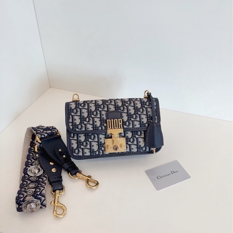 【98新🆕】Dior addict老花郵差包 復古翻蓋鎖扣 小號 small 斜挎包