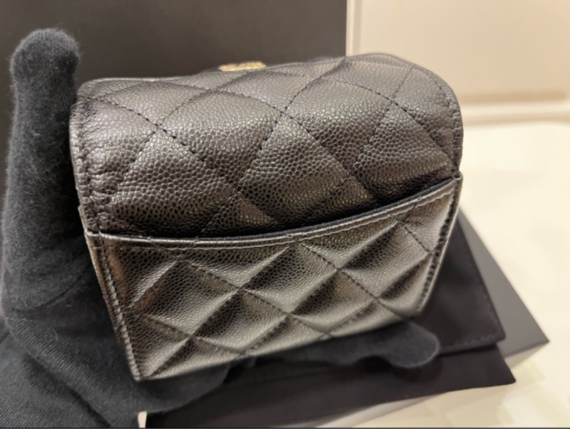 Chanel 黑金荔枝雙層卡夾-4
