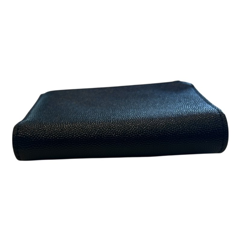 YSL  黑金全皮荔枝紋短夾-2