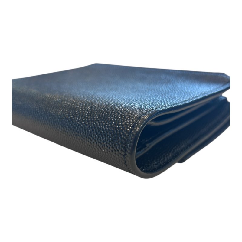 YSL  黑金全皮荔枝紋短夾-3