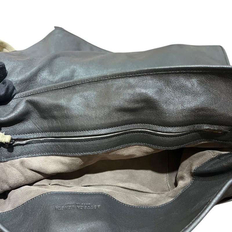 【美收精品】BV 灰色鴕鳥皮拼接肩背包 4-834-6