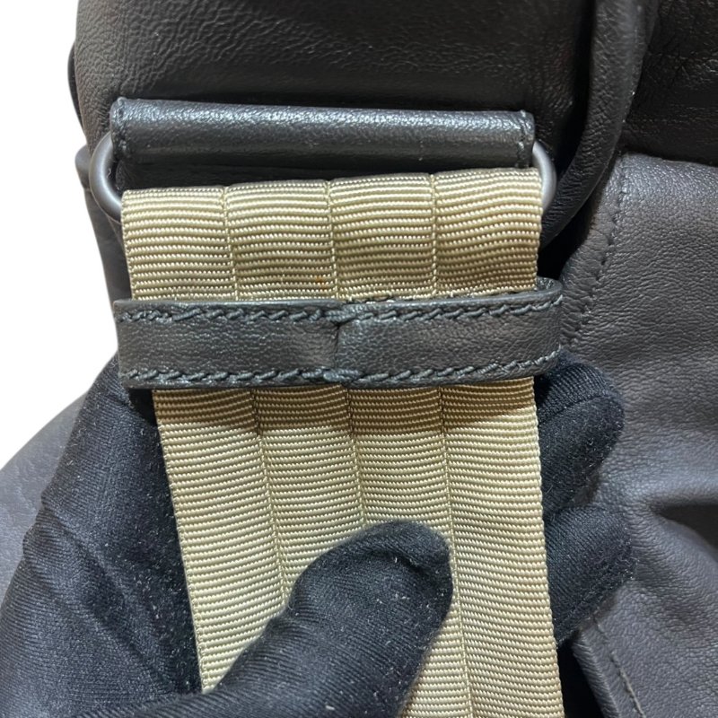 【美收精品】BV 灰色鴕鳥皮拼接肩背包 4-834-10