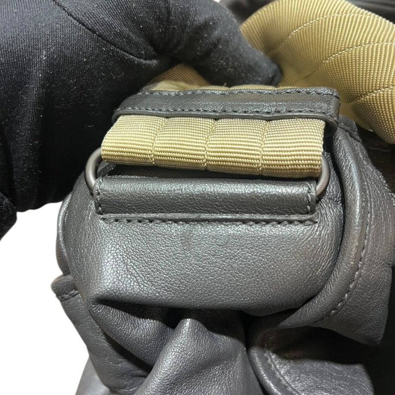 【美收精品】BV 灰色鴕鳥皮拼接肩背包 4-834-11