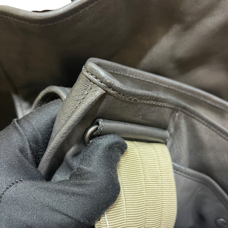 【美收精品】BV 灰色鴕鳥皮拼接肩背包 4-834-17