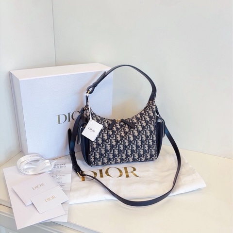 【閒置大全套🆕】Dior 新款D-Dream Oblique老花腋下包 飯盒包 芯片款中號