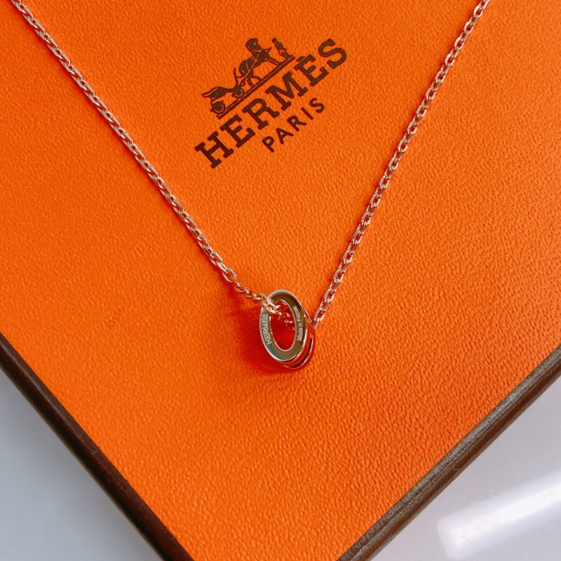 MS0486 Hermes 愛馬仕 迷你 H 項鏈 啡色 玫瑰金鏈 Mini Pop H Necklace Brown x RGHW-6