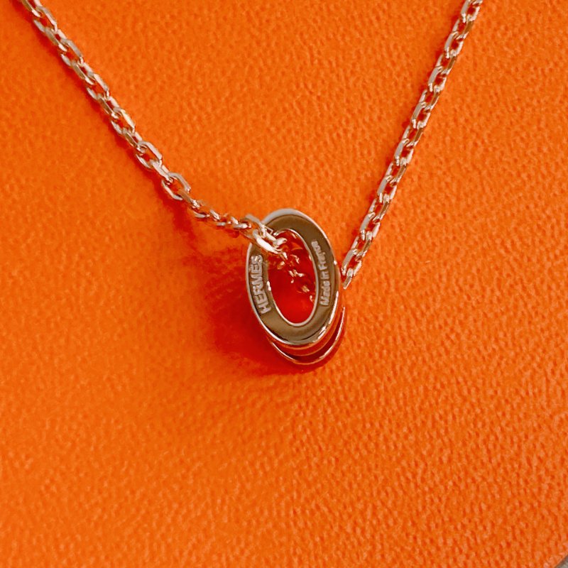 MS0486 Hermes 愛馬仕 迷你 H 項鏈 啡色 玫瑰金鏈 Mini Pop H Necklace Brown x RGHW-7