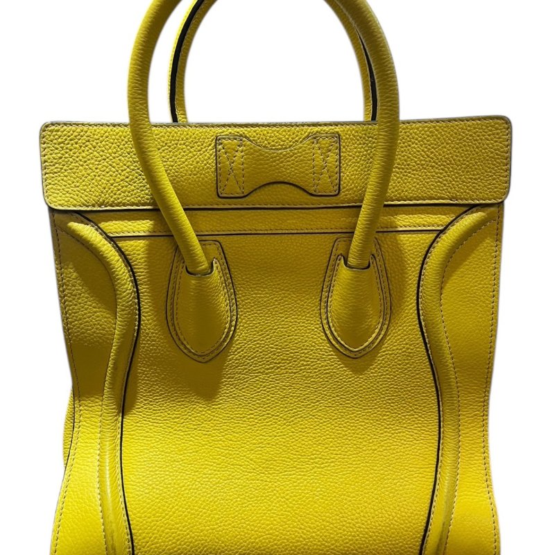 【美收精品】celine黃色冏臉手提包 4-862-1