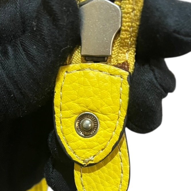 【美收精品】celine黃色冏臉手提包 4-862-6