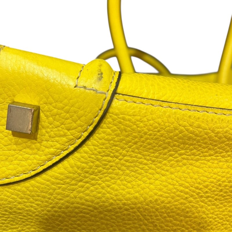 【美收精品】celine黃色冏臉手提包 4-862-11