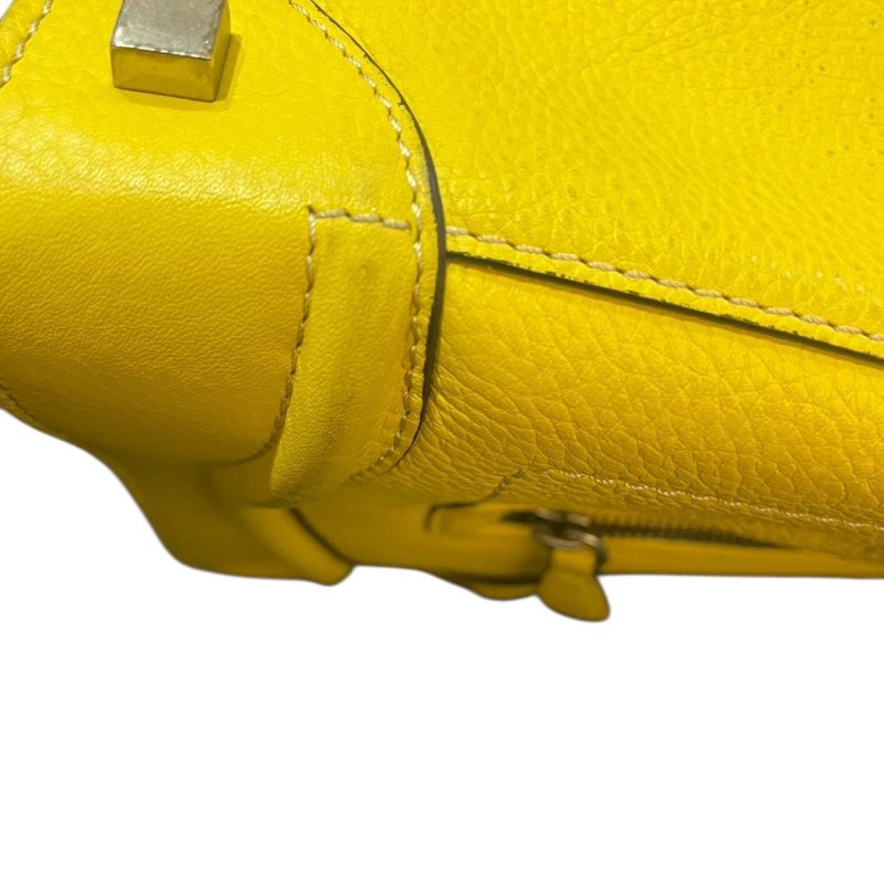 【美收精品】celine黃色冏臉手提包 4-862-12