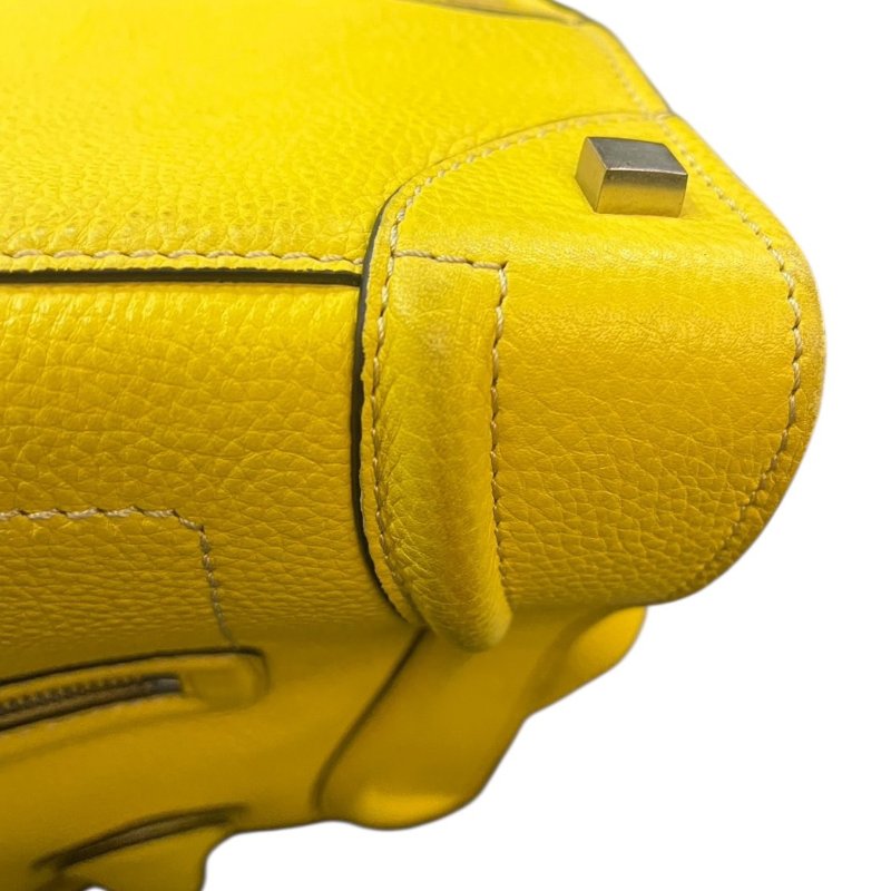 【美收精品】celine黃色冏臉手提包 4-862-13